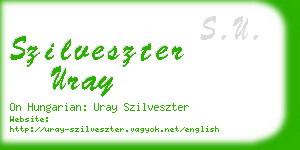 szilveszter uray business card